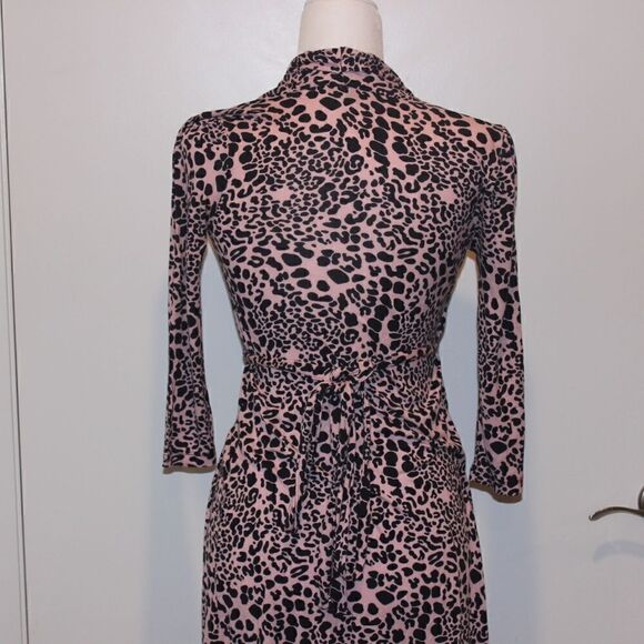 French Connection Pink & Black Animal Meadow Print Mini Dress Women size 6 - Picture 11 of 16